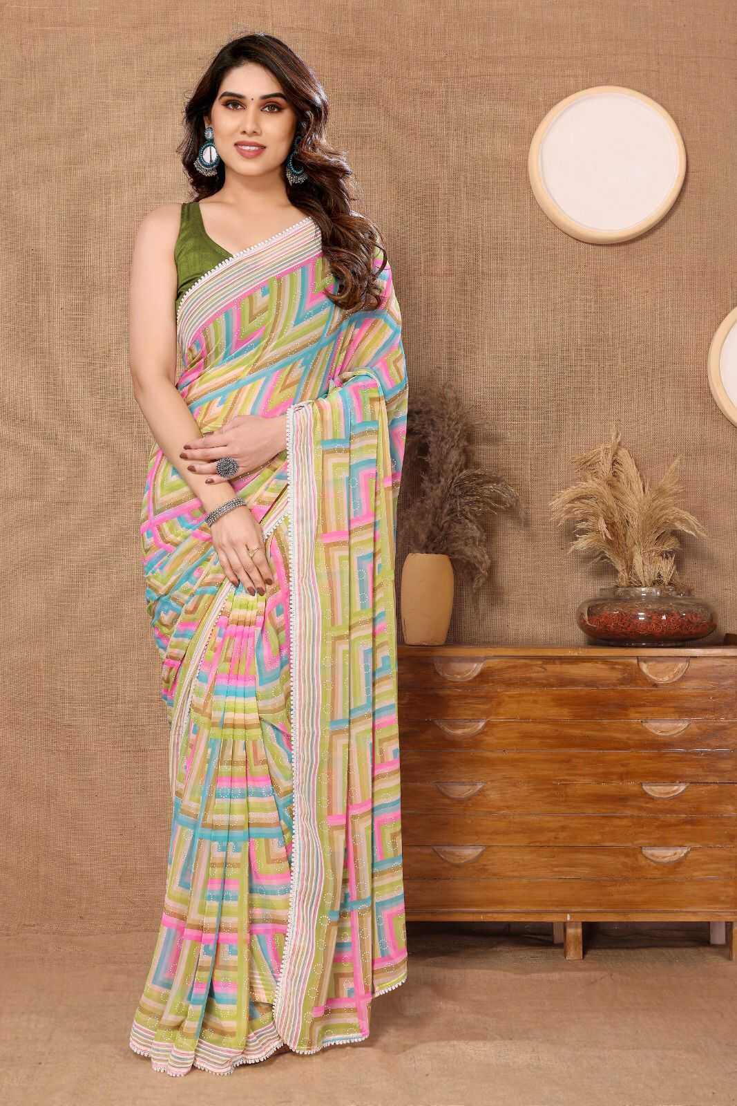 YNF GEORGETTE RAR GAURVI WHOLESALE SAREES MANUFACTURER